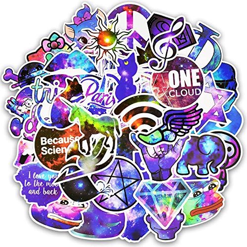 Vinstickers - Pack of 50 Pieces Galaxy Waterproof Vinyl Stickers Laptop Car Helmet Skateboard Luggage Bobmbing Decals