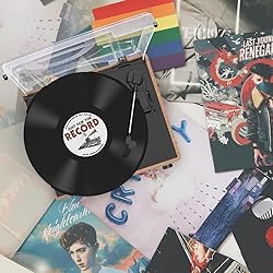 Retro Record Player for Vinyl with Speakers Vintage