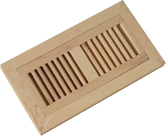 Welland 4x10 Inch Hickory Wood Flush Mount Floor Register Vent
