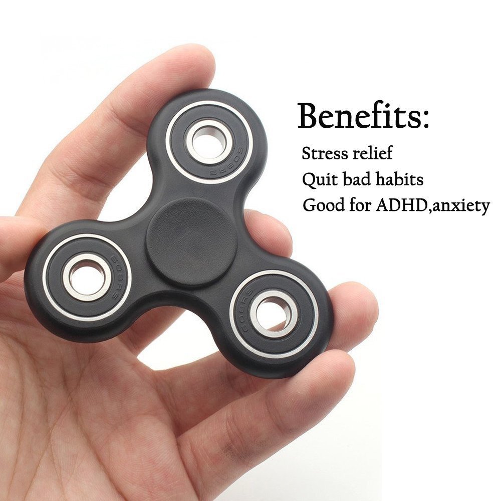 XY Fidget Hand Spinner Toy Perfect For Anxiety, ADHD, ADD and Autism Adult Children, with Ceramic Bearing. (Black)