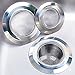 Sinide 3PCS Stainless Steel Sink Strainer - 2 Pcs 4.5 Inch and 1 Pcs 2.75 Inch, Sink Drains Cover - Stripe Wave Mesh, Sink Stopper Perfect for Kitchen, Bathroom, Shower, Outdoor Drain (Style1)