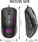 KUIYN Ultralight Wired Gaming Mouse 4 DPI 800-1200-1600-2400 RGB 7 BTN view 7
