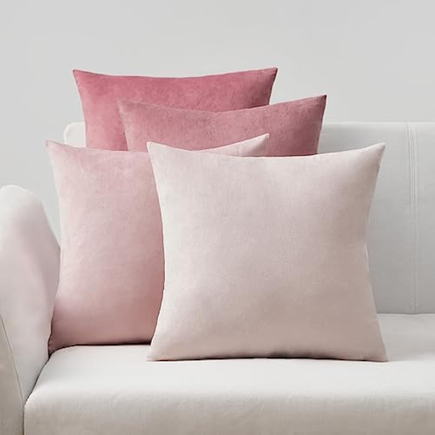 Topfinel Pink Cushion Covers 40cm x 40cm for Livingroom Large Fluffy Cushions Sofa Scatter Decorative Velvet Pillow Cover 16 x 16 inch Set of 4 for Bedroom — image 1