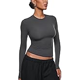 INLYRIC Women's Inbarely Soft Long Sleeve T-Shirts Crew Neck Basic Tees Slim Fitted Going Out Tops Trendy Fall Outfits