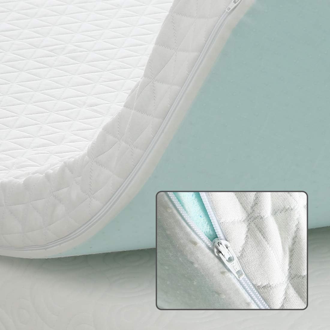 Abakan Luxury 3-Inch Memory Foam Mattress Topper Full Size Bed Topper with Bamboo Viscose Cover, Pressure Relieving, Zipper Closure, Removable and Washable & EMONIA: Kitchen & Dining