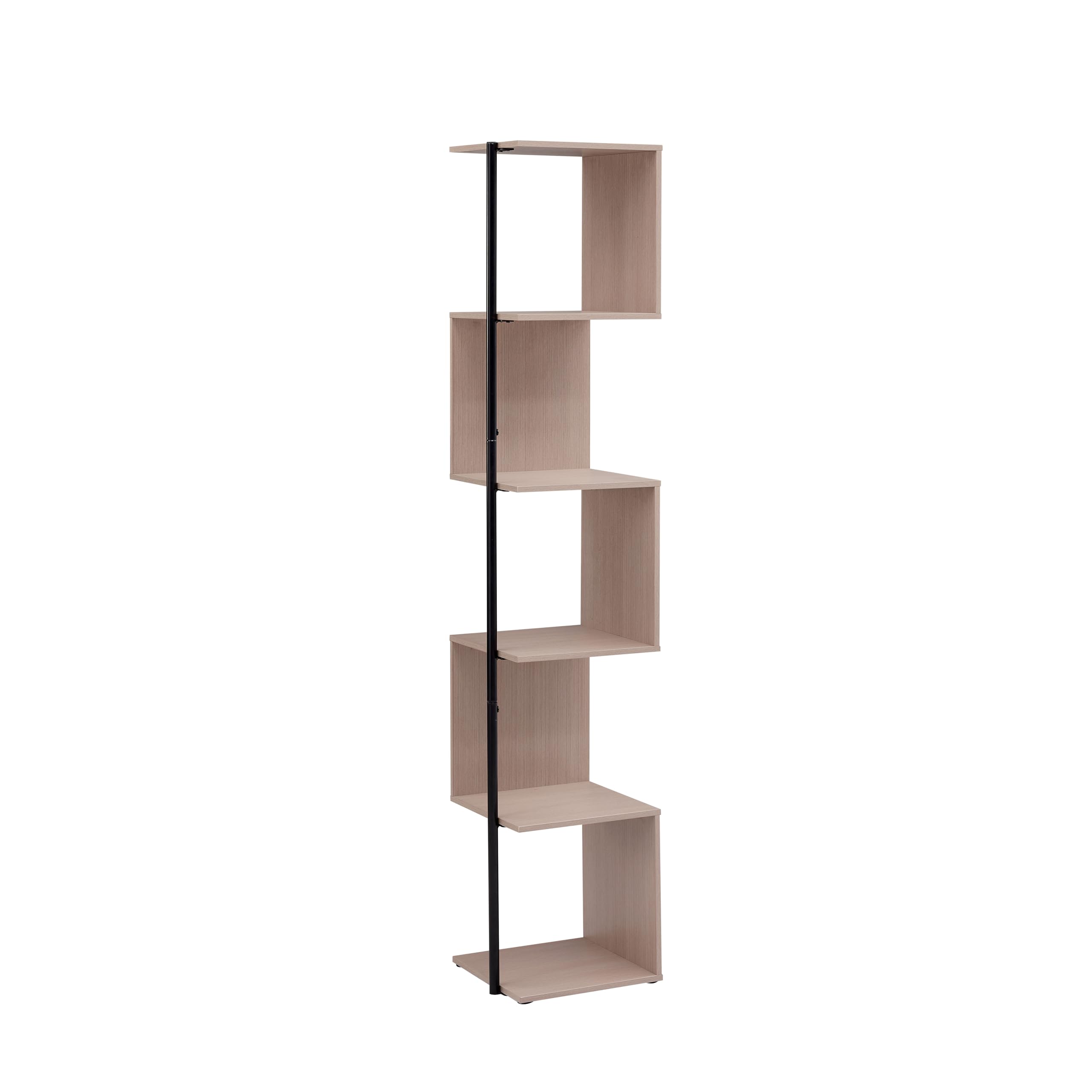 Photo 1 of **PARTS ONLY**Homes: Inside + Out Svenja Modern Style 60 in. Tall Corner Book Shelf Stand, 5 Tier Shelving Unit with Circular Metal Support, Living Room Bedroom Decor Aesthetic Wall Accessories, Blush Pink