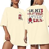 Drinks Oversized Shirt Women Funny Saying Graphic Tees Vintage Drinks Lover Short Sleeve Tops