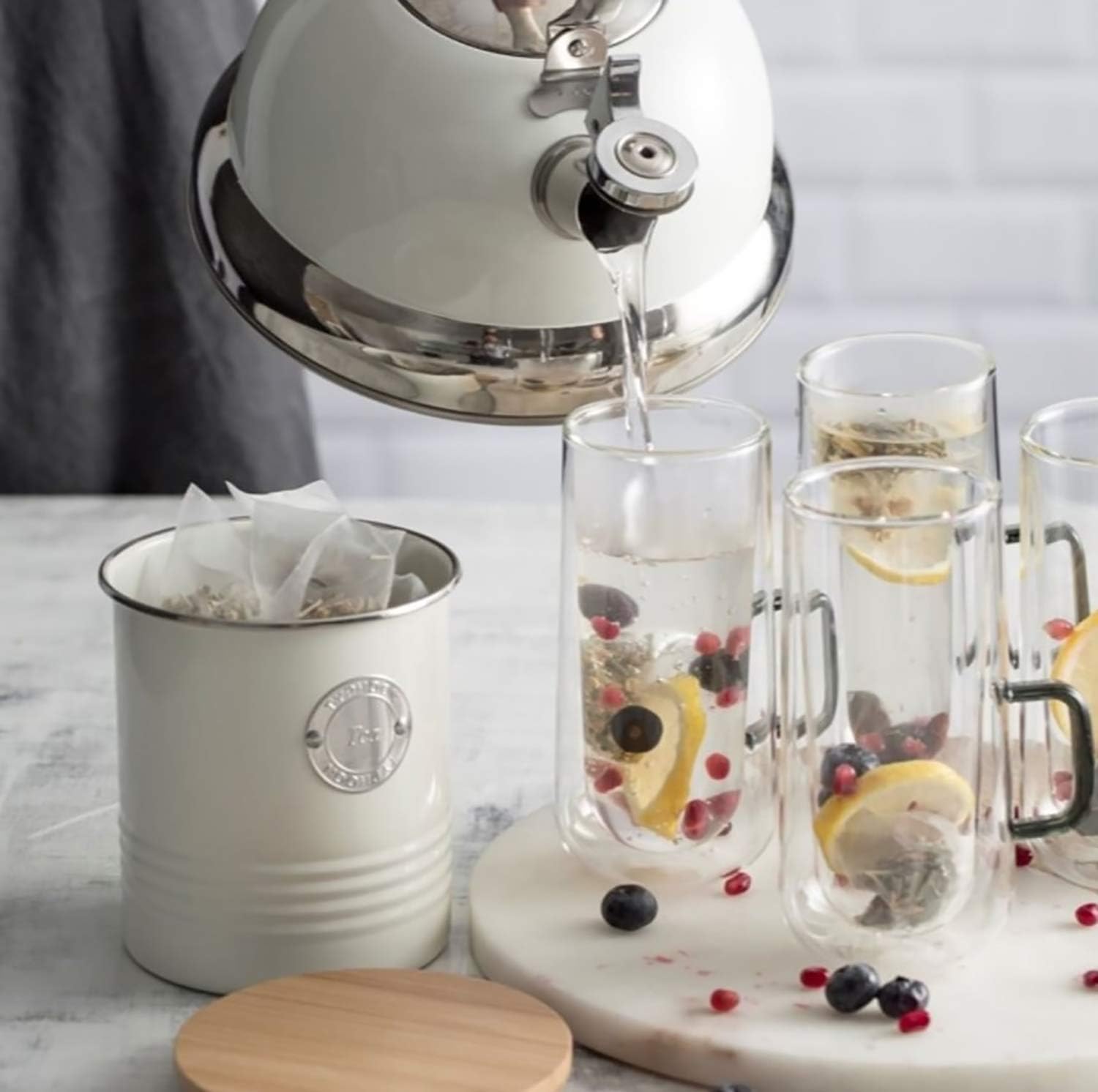 Typhoon Living Cream Tea, Coffee & Sugar Storage Canister Set, 1 Litre - Image 3