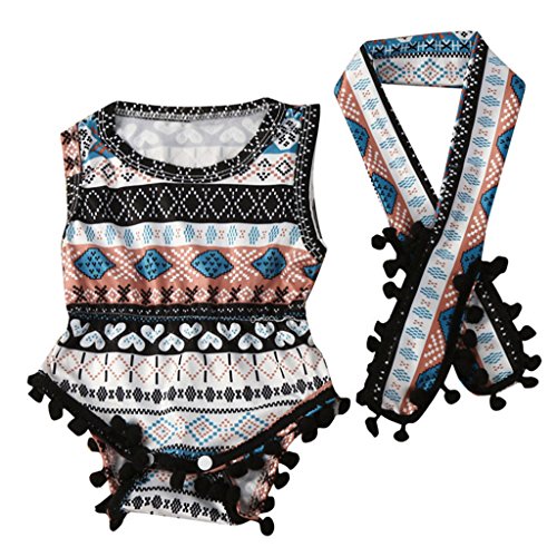 LUNIWEI Toddler Baby Girls Floral Bodysuit Romper Jumpsuit