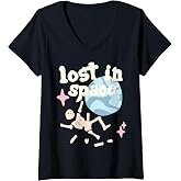 Womens Broken Planet Lost In Space V-Neck T-Shirt