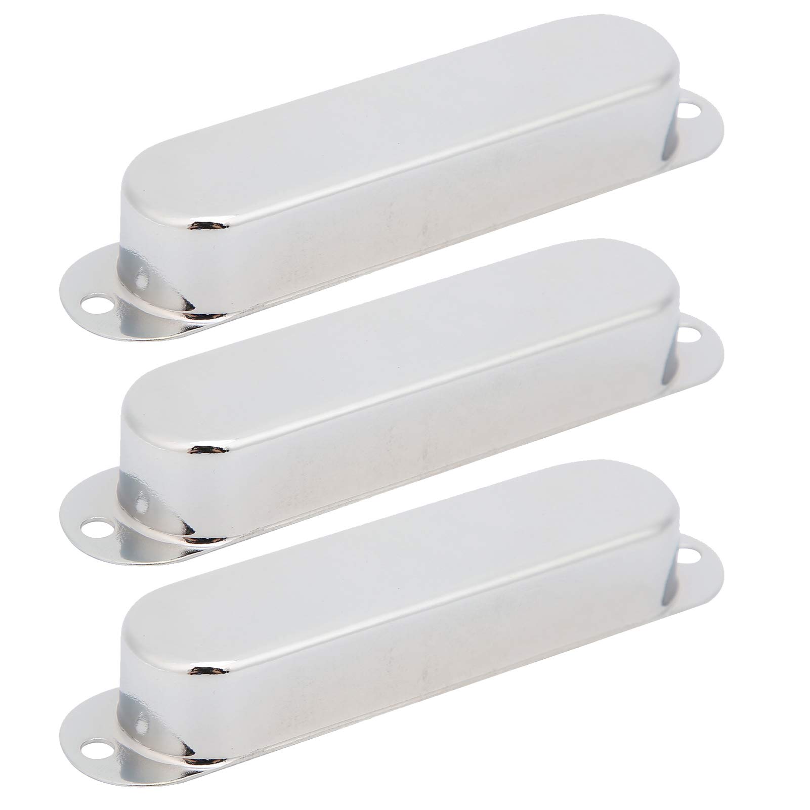 3Pcs Closed Pickup Cover,Guitar Chrome Single Coil Pickup Covers, Closed Pickup Cover Single Coil Pickup Covers No Hole Brass Easy To Install And Remove Instrument Guitar Musical