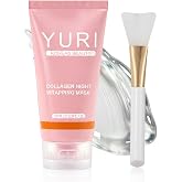 CEMENRETE YURI Collagen Night Wrapping Mask &ndash; Peel-Off Overnight Face Mask for Hydrating Care, Lightweight Sleeping Mask for Smooth, Glowing-Looking Skin, Easy Peel Skincare, 2.54 Fl Oz