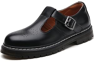 DR.XIRURUCO Mary Jane Shoes Women Platform Non-Slip Classics Round Toe Ankle Strap Comfort Casual Oxford Dress Work Mary Jane Flat Shoes