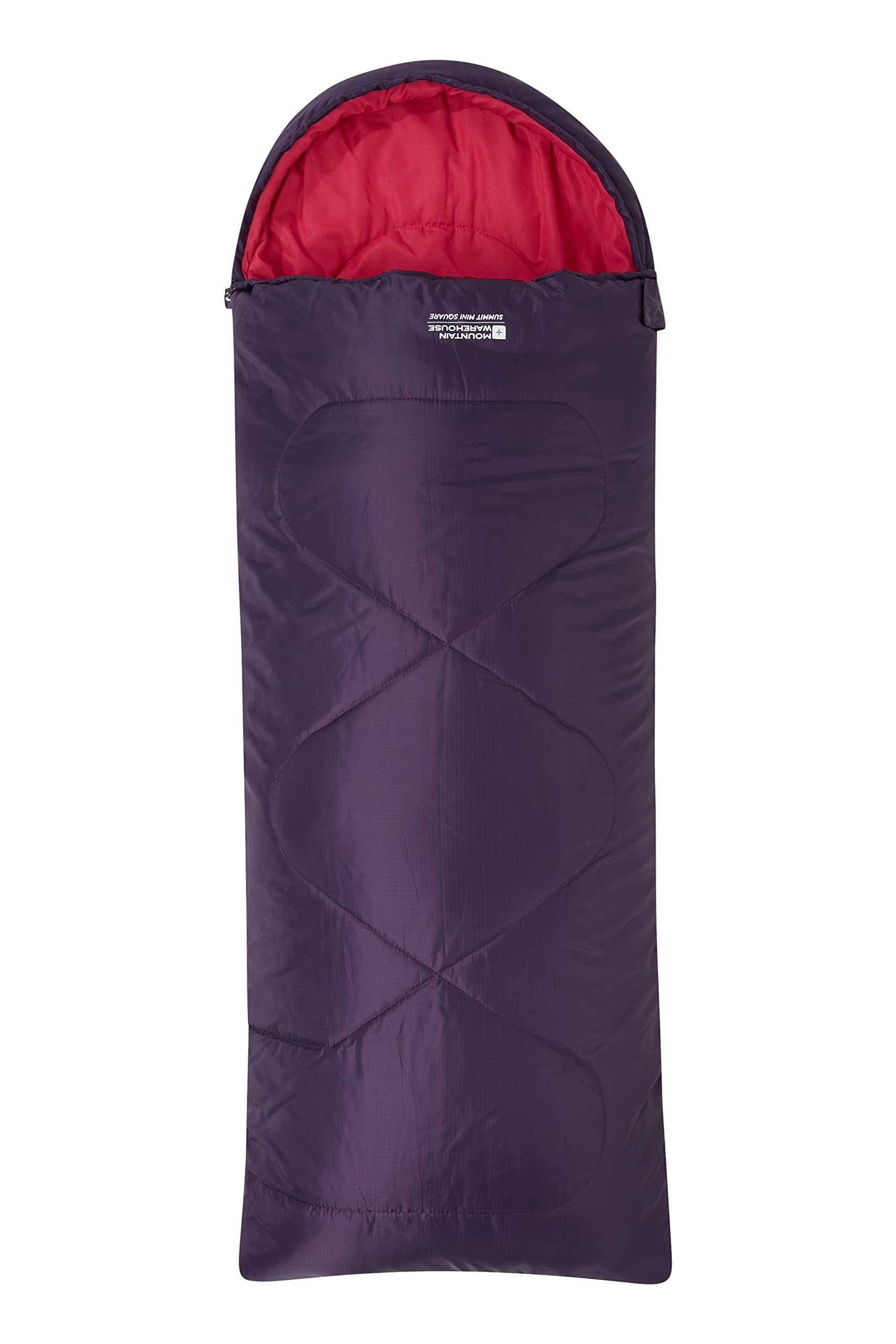 Mountain Warehouse Summit Mini Square Sleeping Bag - 2/3 Season, Lightweight, Inner Pocket - For Spring Summer, Camping & Trekking Purple One Size
