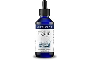 Optivida Health- Colloidal Nano Silver Liquid for Immune Support, Promotes A Healthy Immune System Silver Liquid Solution 10PPM (4 oz.)