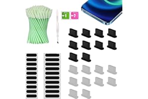 USB C Dust Plugs,Type C Charging Port Cover,Phone Speaker Dust Cover,Cleaning Swabs for iPhone 15 16 17, Pro Max,iPad Pro/Min