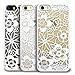 iPhone SE Case, GreatShield TACT Series Design Pattern Rubber Coating Slim Fit Hard Case Cover for Apple iPhone SE / 5S / 5 (Flora - White)