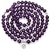 Zhepin 8MM Amethyst 108 Mala Beads Charm Bracelet for Men Women Yoga Bracelet Necklace