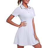 FKEEP Women's Golf Dress Tennis Dresses Workout Athletic Dress with Shorts/Short Sleeve/Pocket