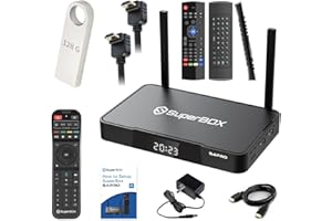 XCCTI 2023 Newest S4 Pro Super Smart Android TV Box with Voice Remote, 128G USB Drive, Voice Remote Keyboard, Angled HDMI Cable, Instruction Manual