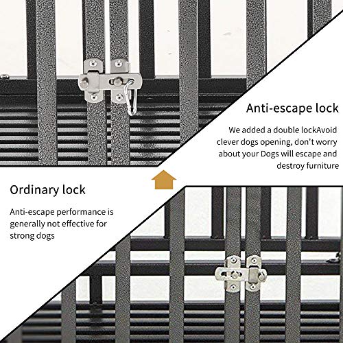 KELIXU 38" Heavy Duty Dog Crate Large Dog Cage Metal Dog Kennels and
