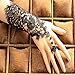 Fashewelry Gothic Victorian Lace Bracelet Rose Vampire Vintage Handmade Wedding Bridal Bracelet Ring Set for Festival Holiday Party Dress Up (Black)