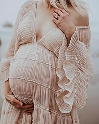 Maternity Robe for Photoshoot Tulle Long Sleeve