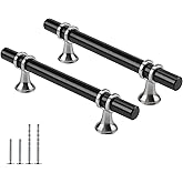 Rergy 10 Pack 3-3/4 Inch Black and Brushed Nickel Cabinet Pulls Heavy-Duty Kitchen Cabinet Handles, Rust-Resistant and Durable Drawer Pulls Zinc Alloy Hardware for Cupboard,Closet,Cabinets