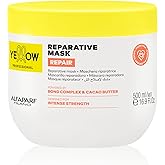 ALFAPARF MILANO Yellow Professional Repair Reparative Mask for Damaged Hair - Powered By Bond Complex & Cacao Butter - Designed For Intense Strength (16.9 fl oz / 500ml)