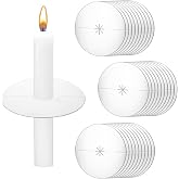 30 PCS Paper Candle Drip Protectors, Silver Candle Drip Catcher Paper Candles Bobeche Church Candles Holder Guards for Candlelight Vigil, Church Service, Memorial Service, Devotional, Christmas Eve