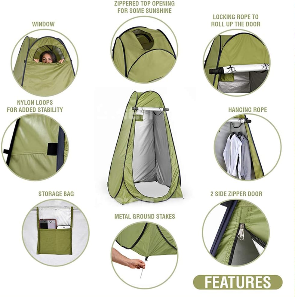 Privacy Shelter Pop Up Tent Shower Tents for Outdoor Changing Dressing Fishing Bathing Storage Room Portable with Carrying Bag Orange: Sports & Outdoors