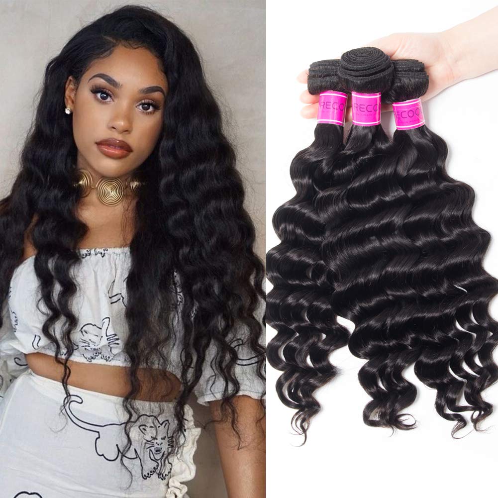 Amazon Com Recool 10a Brazilian Hair Loose Deep Wave Bundles Wet