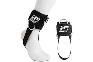 RitFit Kickback Ankle Straps Padded Ankle Strap for Cable Machine,Strong Hook and Loop,Reinforced 3 D-Ring, Adjustable Comfort fit Neoprene - Premium Ankle Cuffs to Enhance Abs, Glute & Leg Workouts