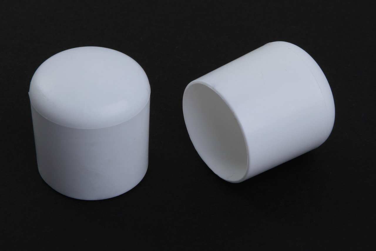 TOP Price! 4 Pieces of Chair Leg caps, Leg Tips, Floor Protection, White Plastic, DM 25 mm (Internal Dimension)
