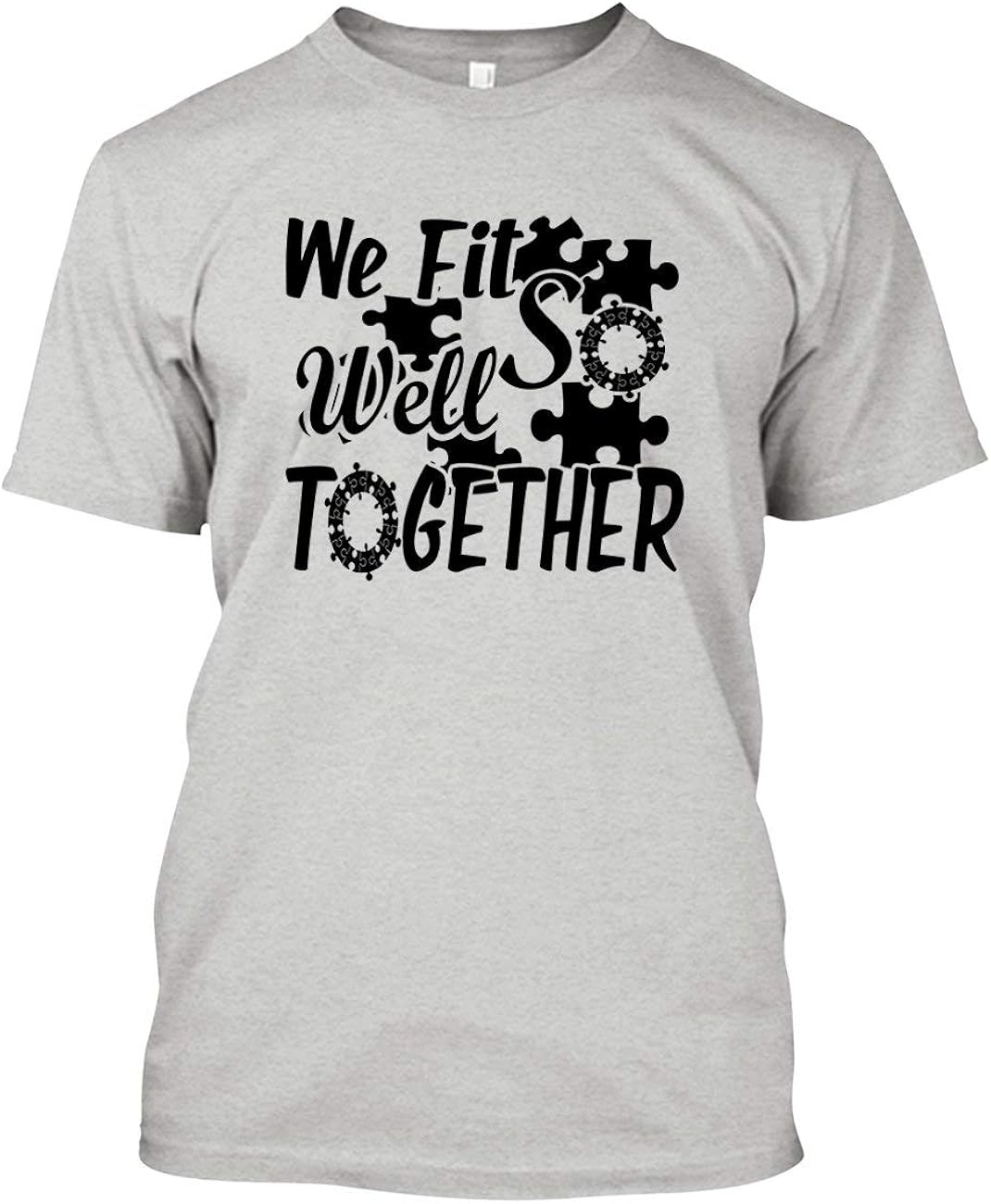 Light Orange Jigsaw Puzzle Tshirt, Cool Adult Short Sleeve Shirts Clothing