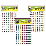 Teacher Created Resources MINI Reward Stickers Valu-Pak Bundle of 3: Happy Face, Happy Stars and Paw Prints - Total 3432 MINI Stickers