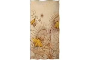 Naanle Chic Retro Honey Bees and Wildflowers Soft Large Decorative Eco-Friendly Hand Towels Bath Towel Multipurpose for Bathroom, Hotel, Gym and Spa (16" x 30",Beige)