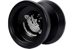 SHIREBLUE Professional Responsive Yoyo, Aluminum Yo Yo for Kids Beginner, Replacement Unresponsive Ball Bearing for Advanced Yoyo Players + 1 Glove + 5 Yoyo Strings (Black)