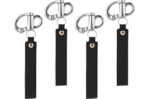 Quick Release Clips, Firefighter Mask Quick Release Shackle with Leather Handle Stainless Steel Snap Shackle Quick Release Mu