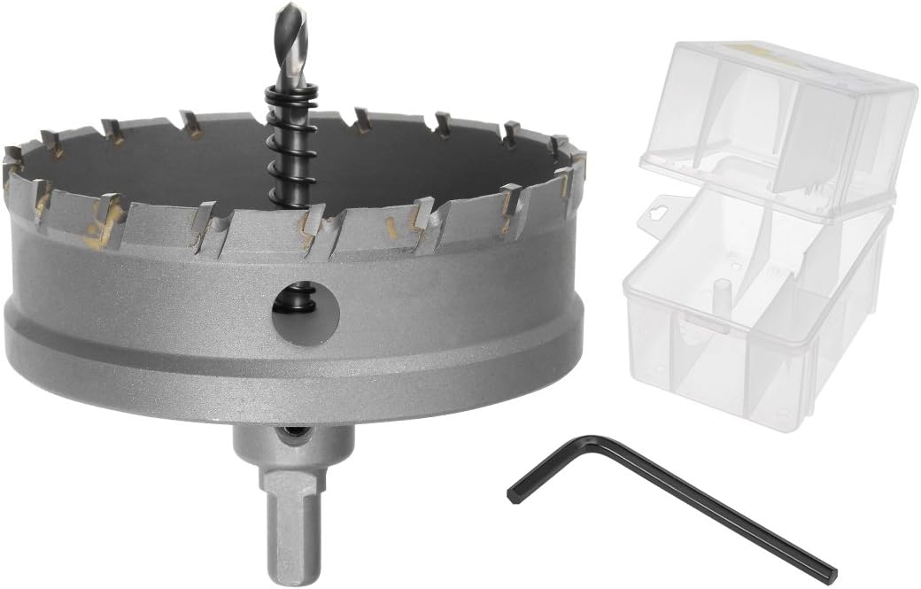 Sourcingmap Carbide Hole Saw Drill Bit, 100mm Hole Cutter for Stainless Steel Alloy Cast Iron Copper Metal Sheet, with Limit Step - Image 4