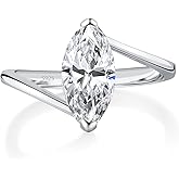 VISDIV 2CT Engagement Ring for Women Marquise Cut 925 Sterling Silver AAAAA Cubic Zirconia CZ Wedding Band Promise Ring For Women Solitaire Simulated Diamond Silver/Gold Size 5-10