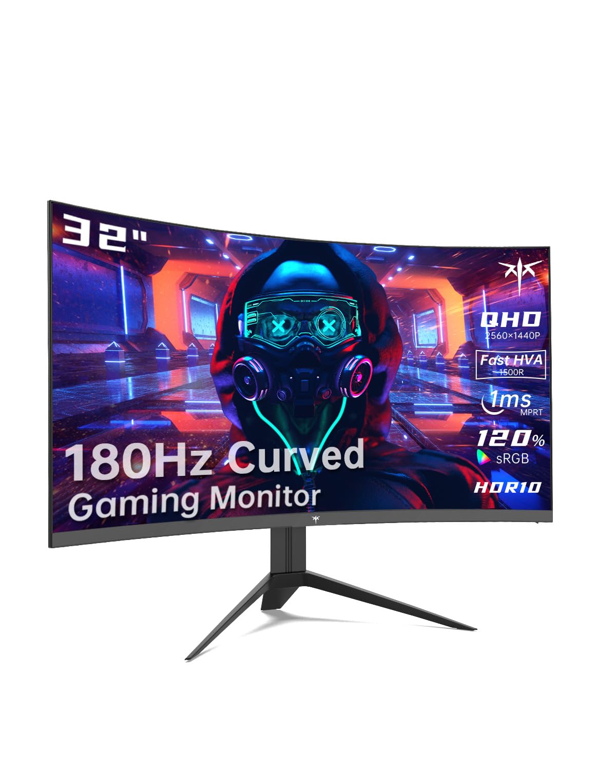 KTC 32 inch Curved Gaming Monitor, 2K 180Hz 1440P PC Monitor, 1500R Frameless, 1ms, HDR, FreeSync Premium, DisplayPort/HDMI/USB, VESA Wall Mount, H32S17 Image