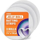 VONEEDL Jelly Roll Batting Strip &ndash; 2 1/4 Inch x 150 Yards Cotton Blend Batting Roll for Jelly Roll Rugs, Throw Rugs, Quilting, Sewing Projects, Braided Rugs, 3 Rolls, 1mm Thick