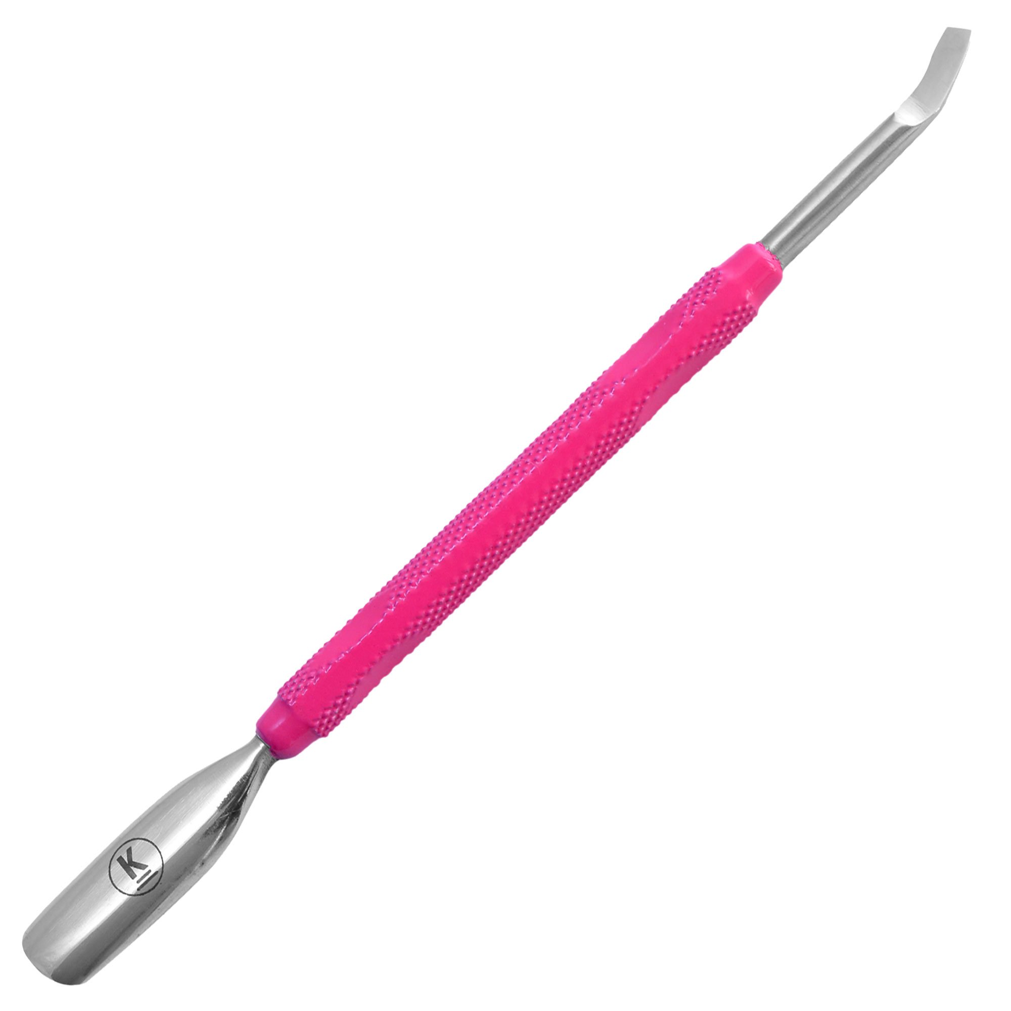 K-Pro Cuticle Pusher and Nail Cleaner - Professional Tool with Spoon – Metal (pink)