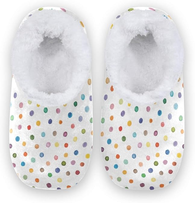 JUAMA Watercolor Polka Dots House Slippers AntiSkid Coral
