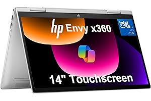 IST COMPUTERS 2025 HP Envy x360 2-in-1 Touchscreen Laptop (14" FHD, Intel 10-Core Core 5 120U (> i7-1355U), 8GB RAM, 512GB SSD) for Creator, Designer, Photographer, 5MP Webcam, Fingerprint, Backlit KB, Win 11 Home