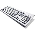 ELSRA Full Size Classic USB Wired Retro Membrane Keyboard with Numeric Keypad, Large L-Shaped Enter Key, Gray/Light Gray