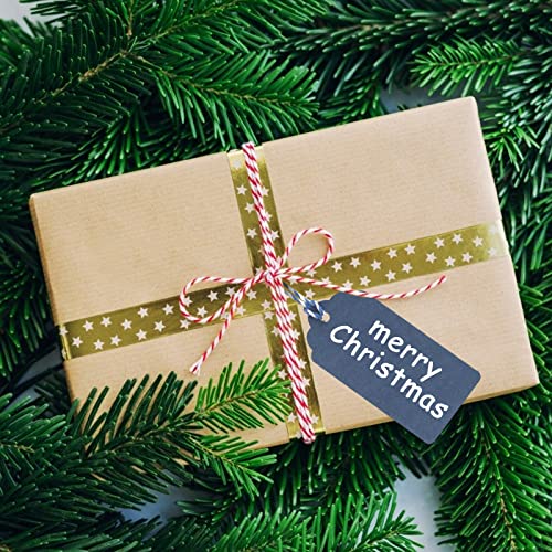 SallyFashion 200 PCS Colored Gift Tags, Hanging Tags with String, Paper Tags for Gifts Arts and Crafts Wedding Birthday Holiday