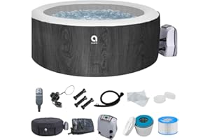 Inflatable Hot Tub | 2 to 3 Person Whirlpool Spa with 105 Soothing Massage Air Jets & Rapid Dual-Heating Tech (Up to 104°F) |
