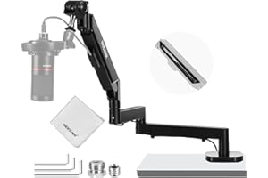 NEEWER MS002 Low Profile Desk Mic Boom Arm Stand with 360° Swivel Adjustable Pneumatic Damping Cable Management Cleaning Clot
